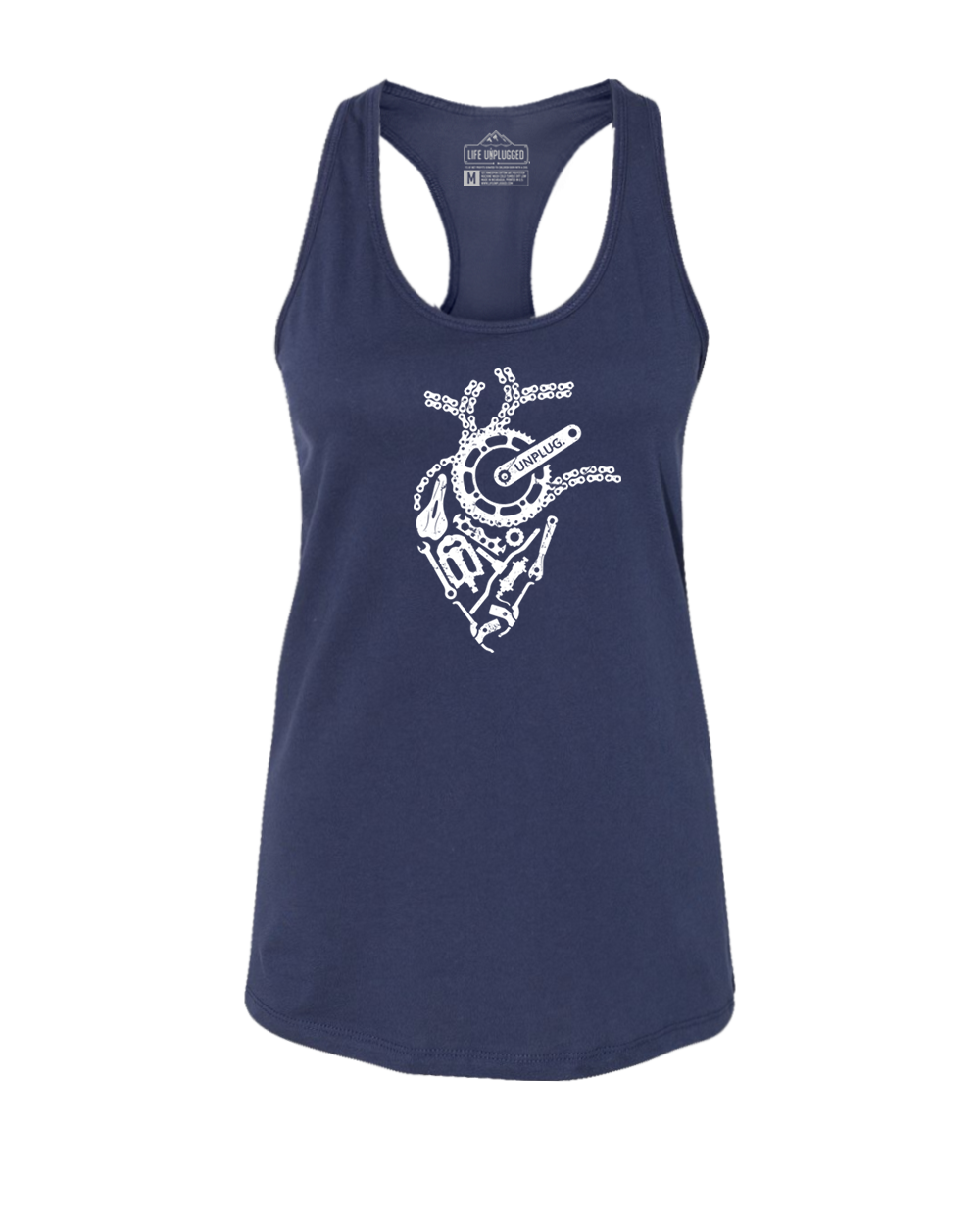 Anatomical Heart (Bicycle Parts) Women's Racerback Tank Top