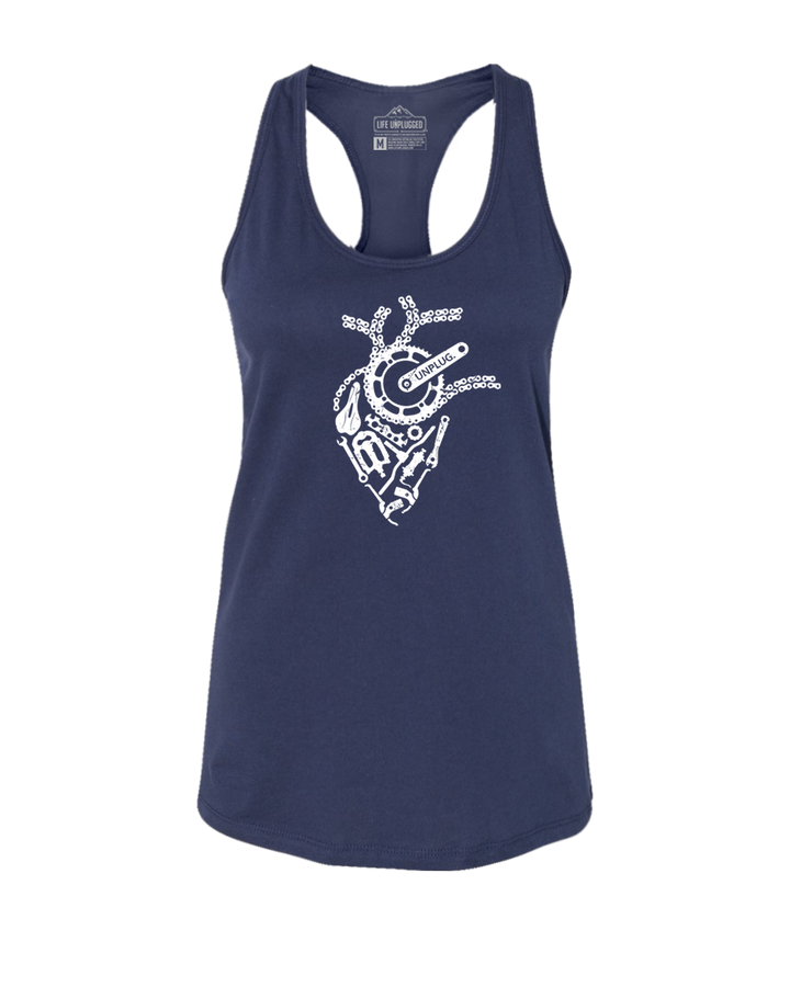 Anatomical Heart (Bicycle Parts) Women's Racerback Tank Top