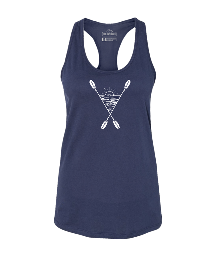 Kayaking Into The Sunset Women's Racerback Tank Top