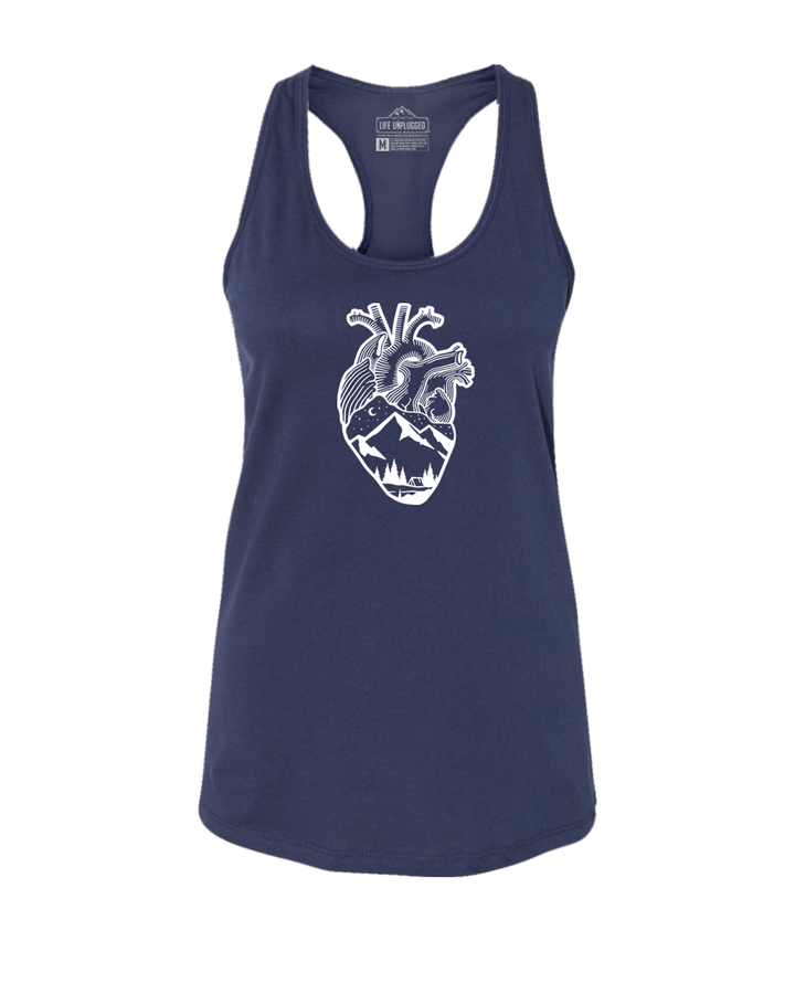 Anatomical Heart (Full Chest) Women's Racerback Tank Top