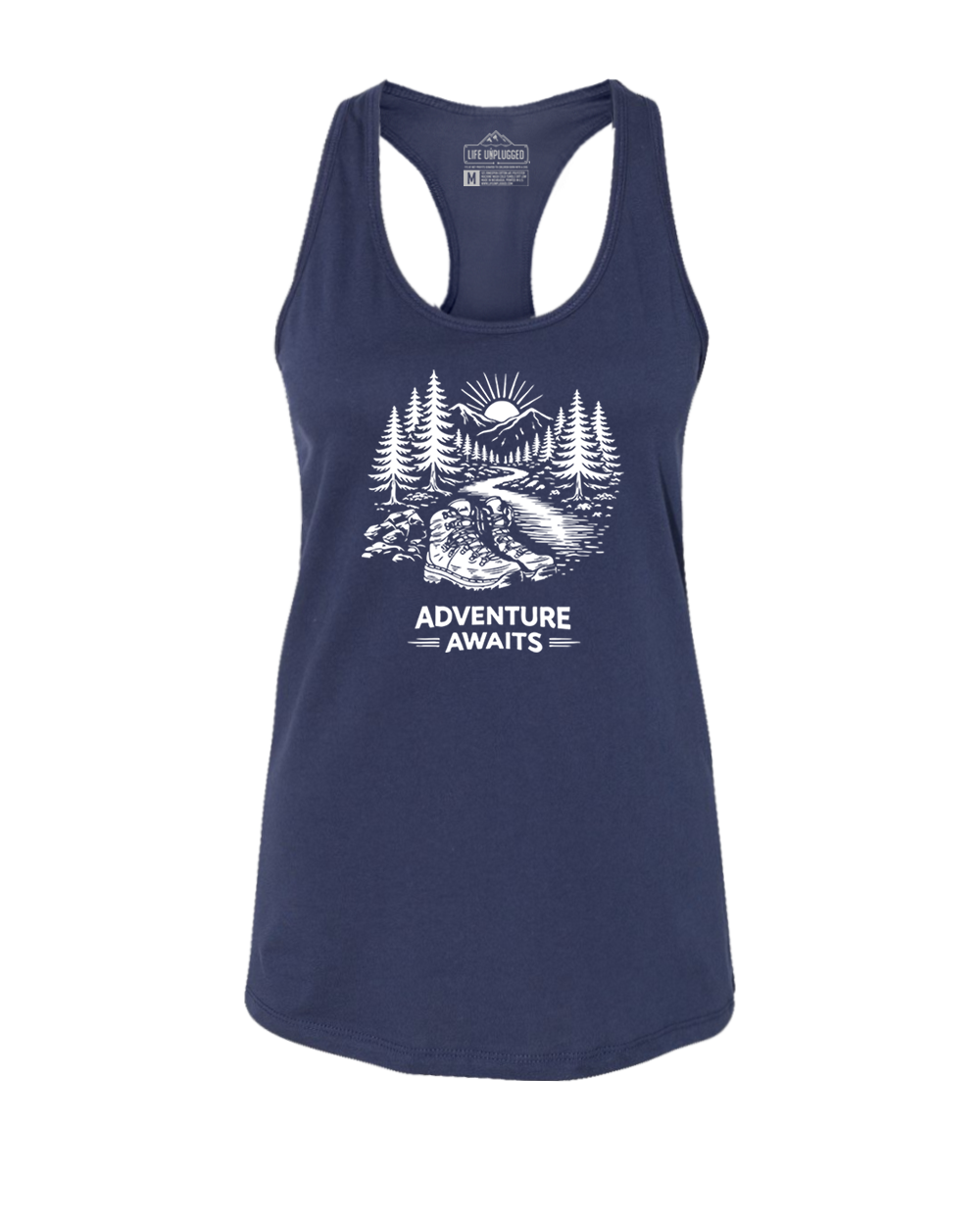 ADVENTURE AWAITS Women's Racerback Tank Top