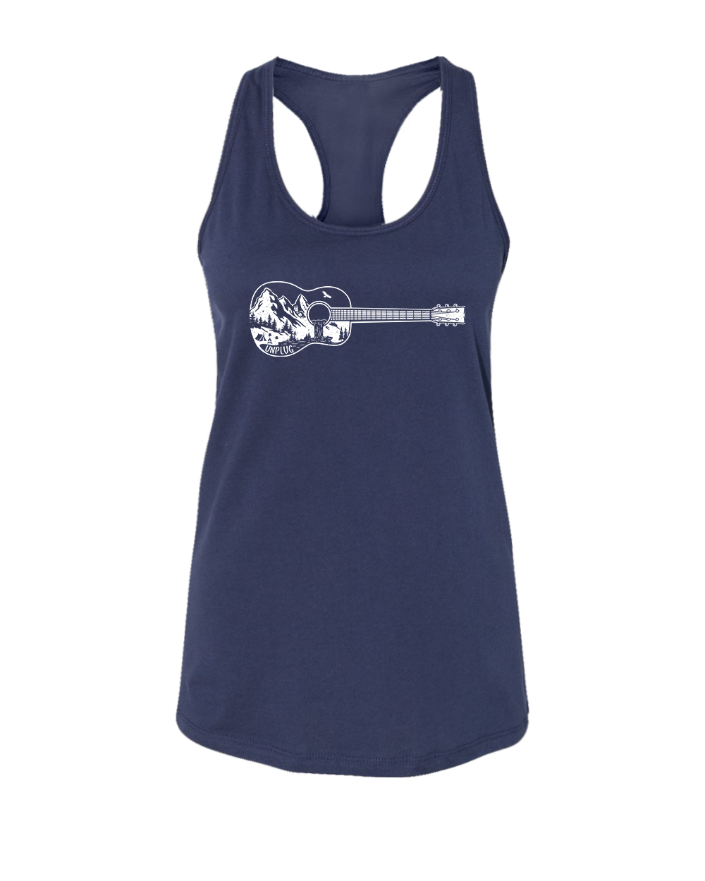 Guitar Mountain Scene Women's Racerback Tank Top