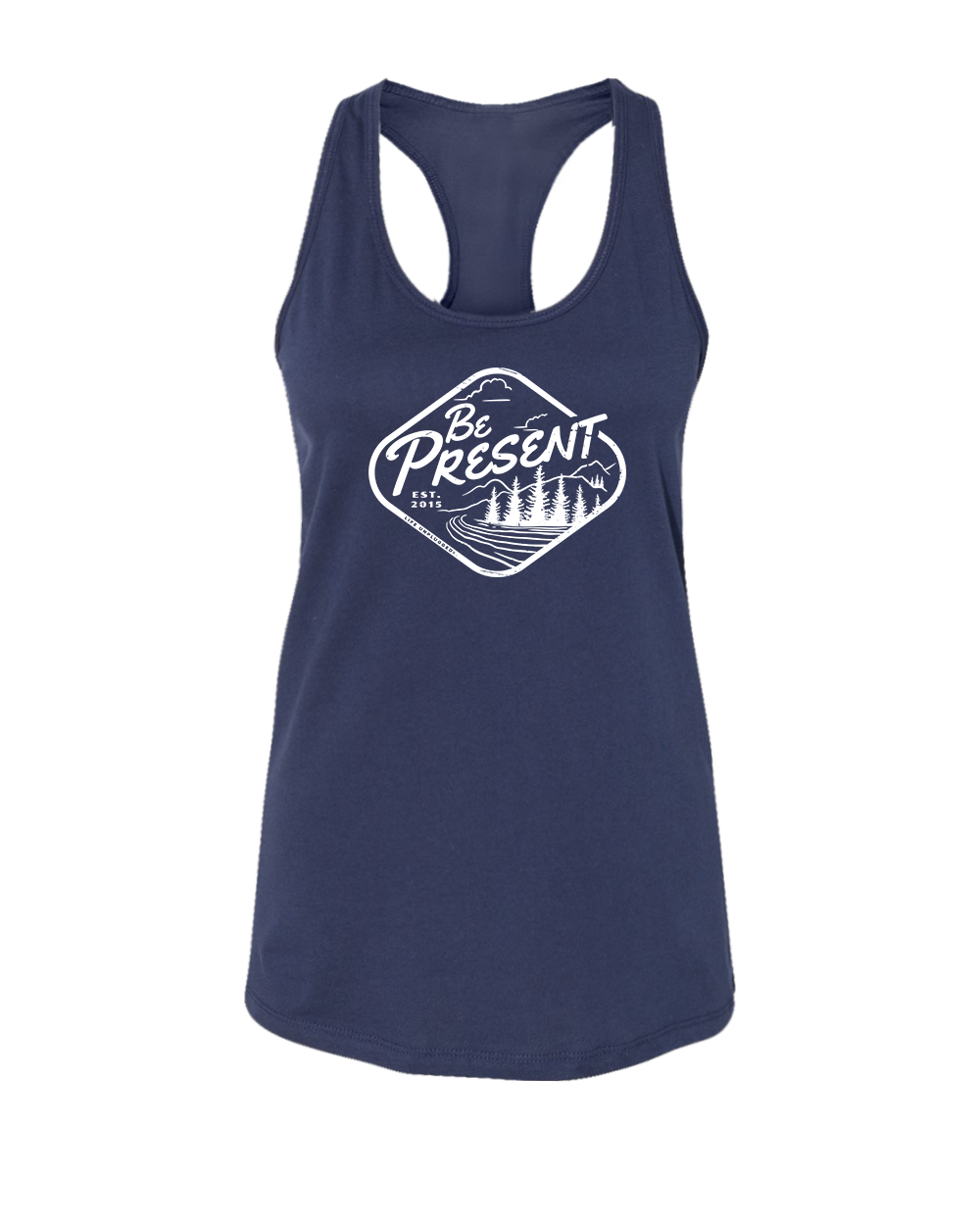 BE PRESENT VINTAGE FOREST Women's Racerback Tank Top