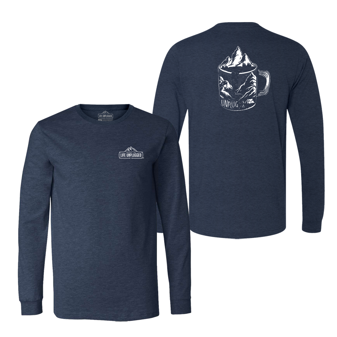Coffee Mountain Scene Long Sleeve T-Shirt