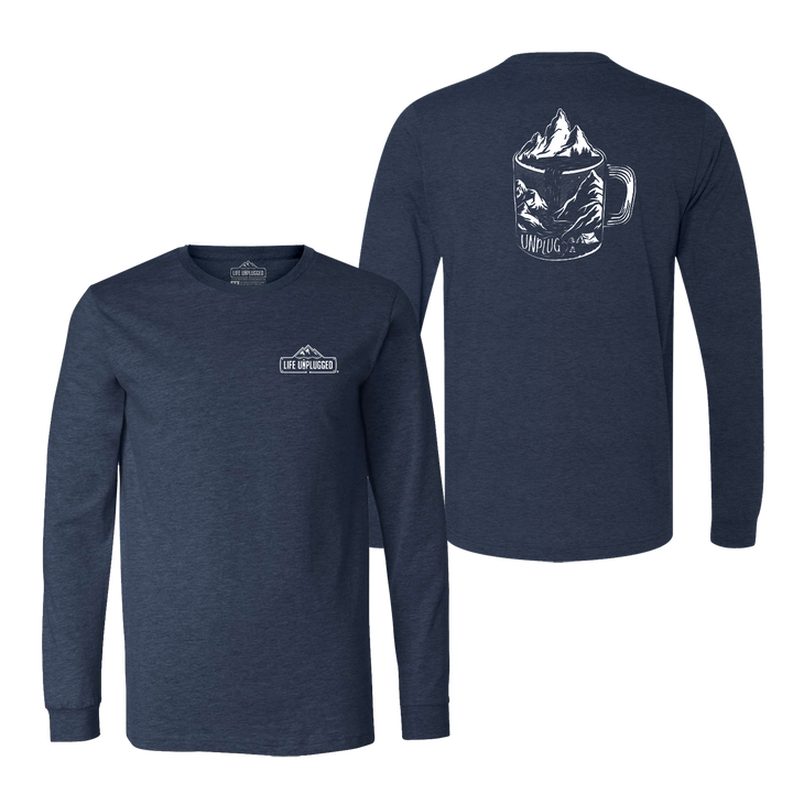 Coffee Mountain Scene Long Sleeve T-Shirt