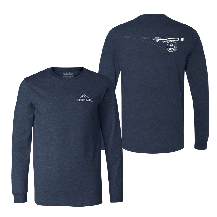Fly Fishing Mountain Scene Long Sleeve T-Shirt