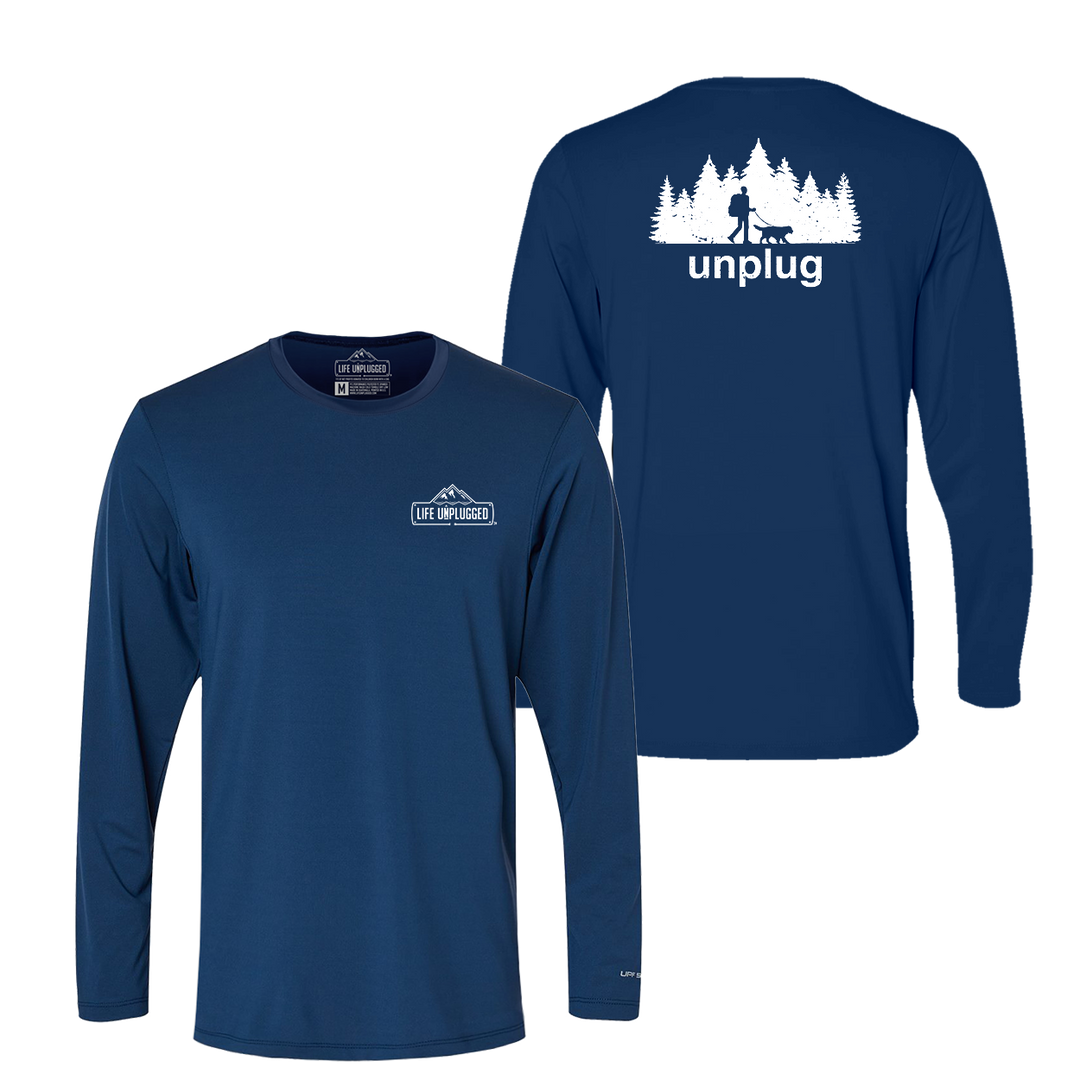 Dog Walks in the Woods Performance Long Sleeve with UPF 50+