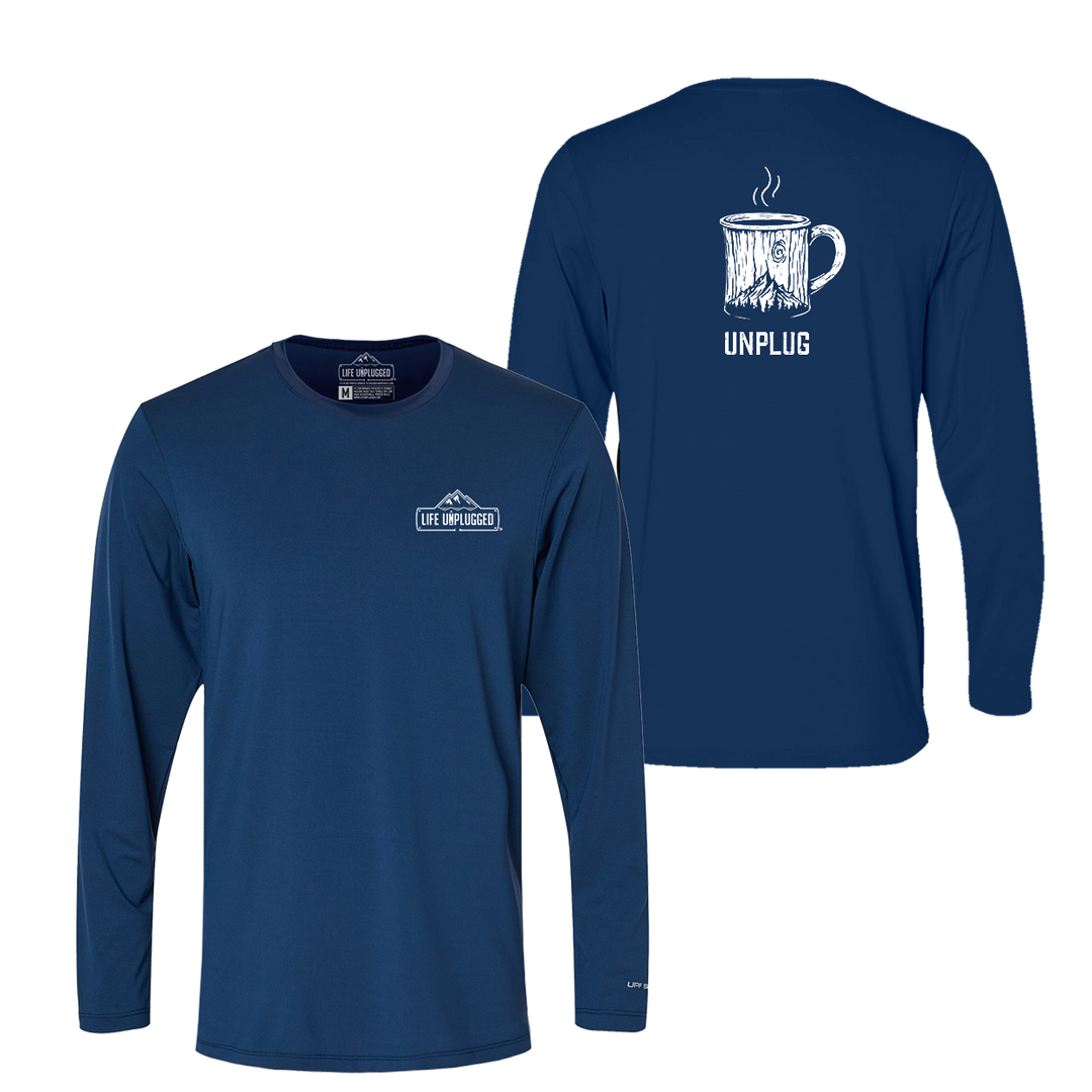 WOODEN COFFEE MUG Performance Long Sleeve with UPF 50+