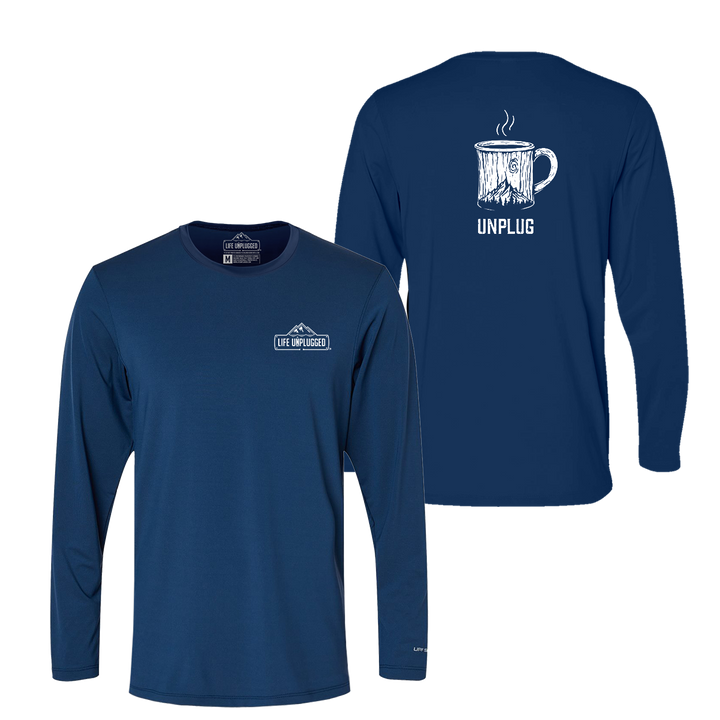 WOODEN COFFEE MUG Performance Long Sleeve with UPF 50+