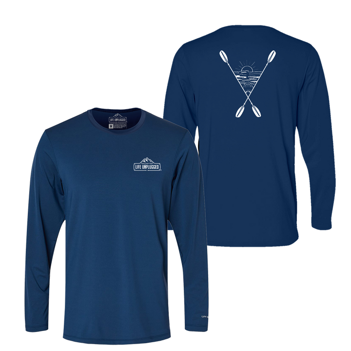 Kayaking Into The Sunset Performance Long Sleeve with UPF 50+