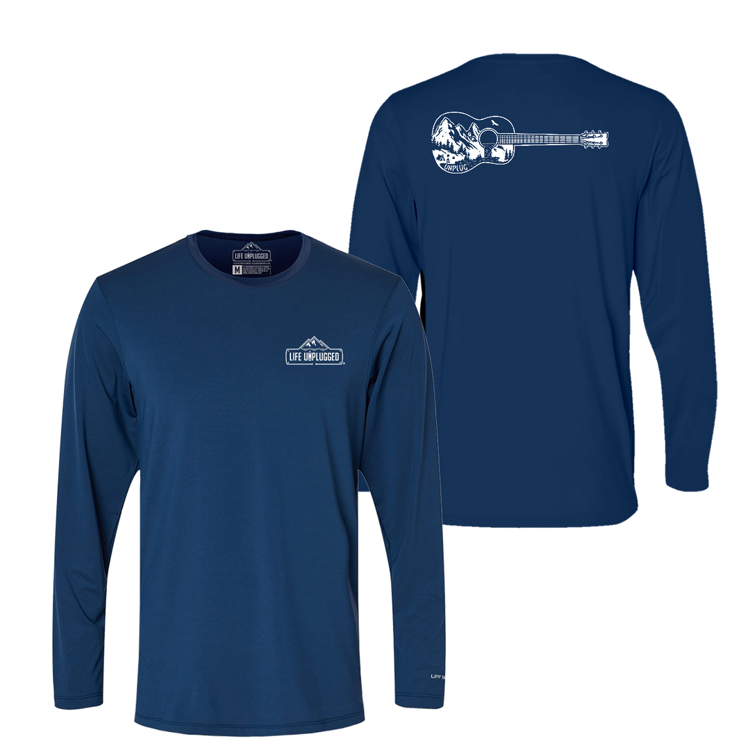 Guitar Mountain Scene Performance Long Sleeve with UPF 50+