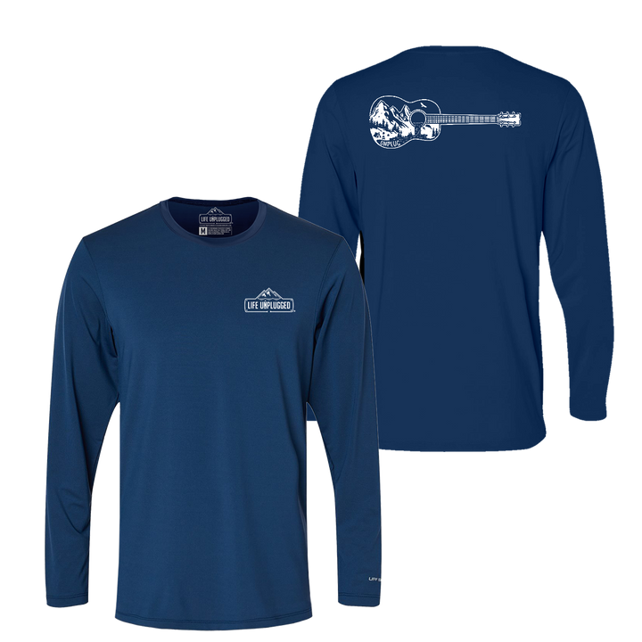 Guitar Mountain Scene Performance Long Sleeve with UPF 50+