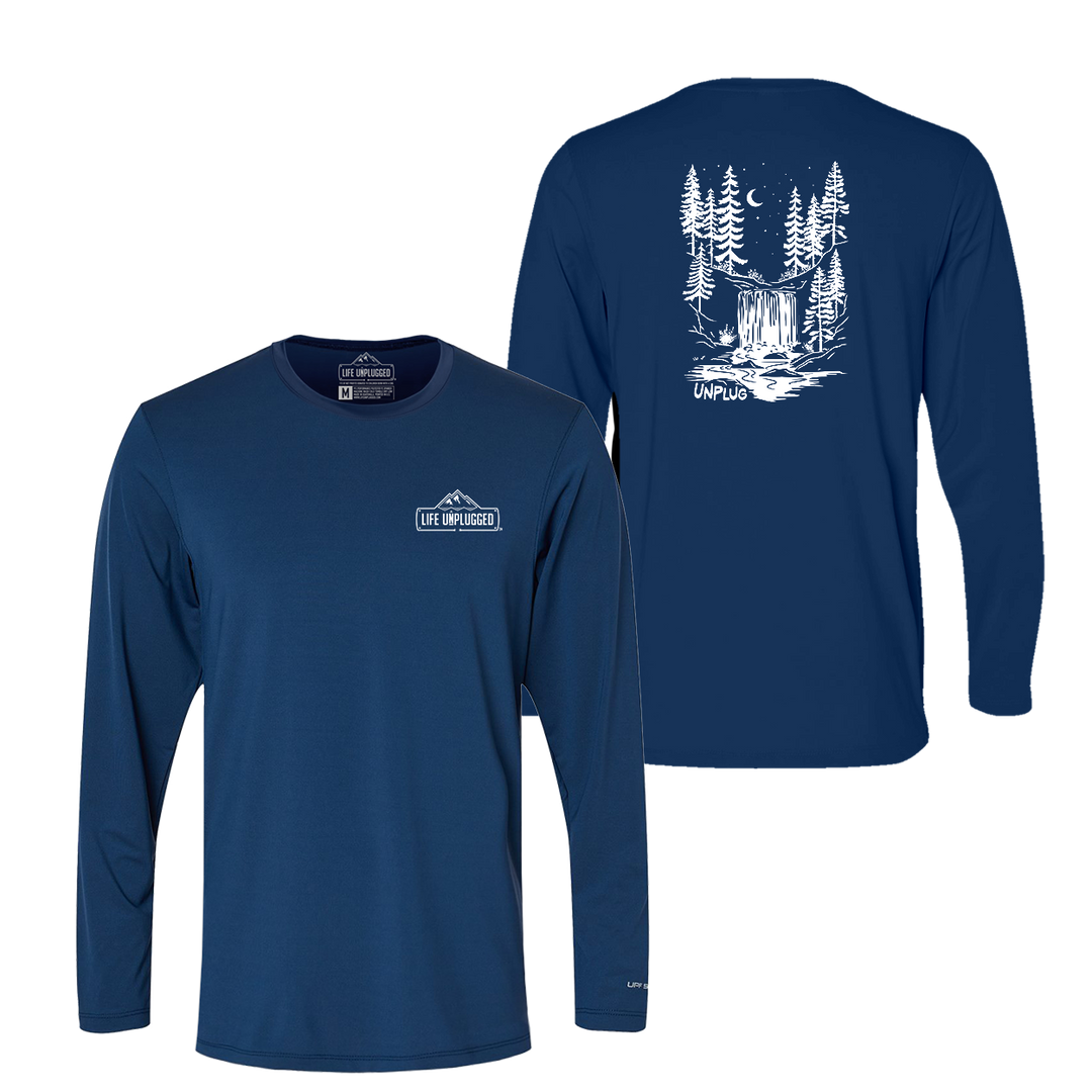 WATERFALL UNDER THE STARS Performance Long Sleeve with UPF 50+
