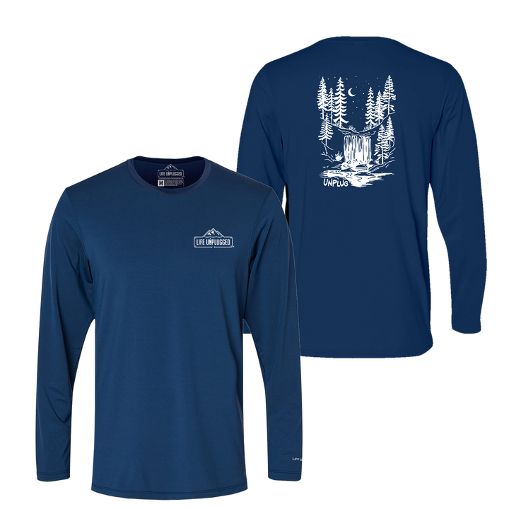 WATERFALL UNDER THE STARS Performance Long Sleeve with UPF 50+