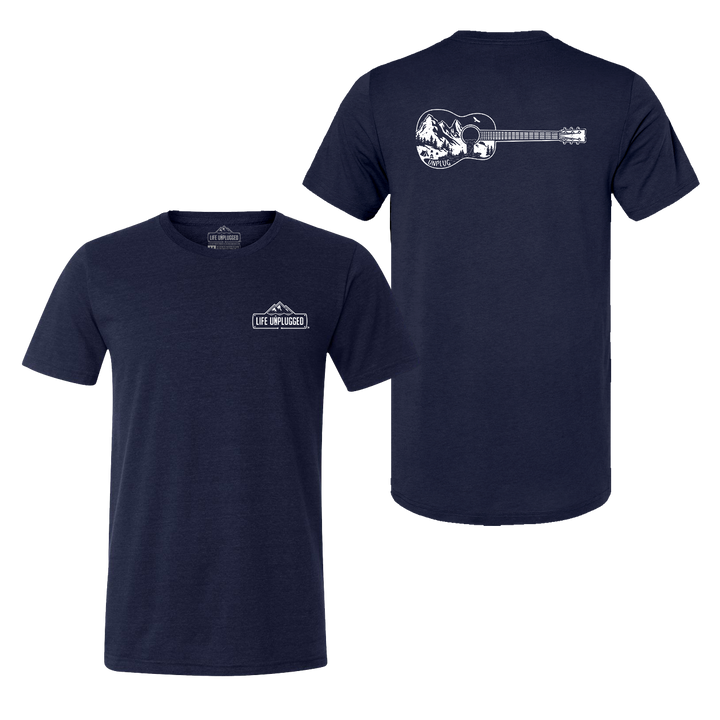 Guitar Mountain Scene Triblend T-Shirt
