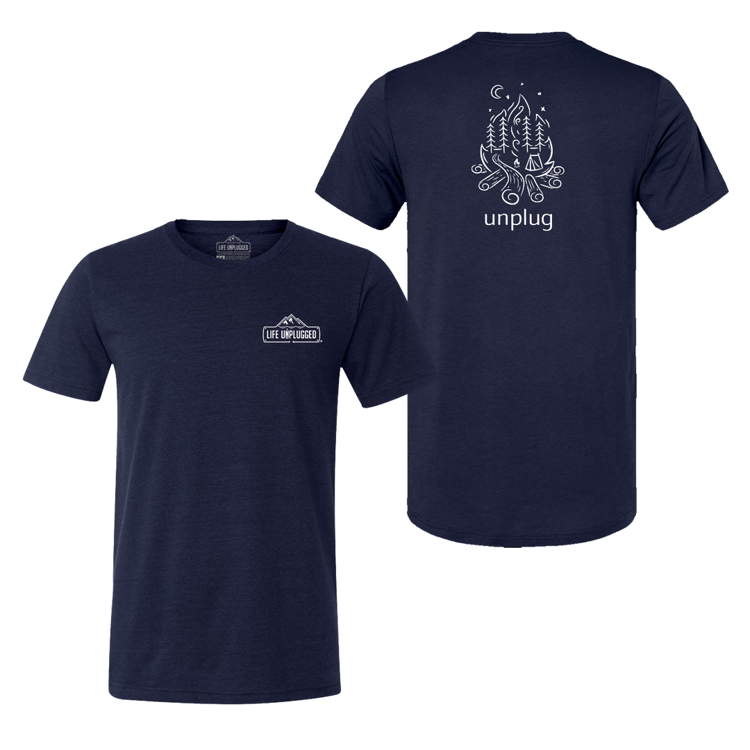 Campfire Camping Scene Triblend T-Shirt