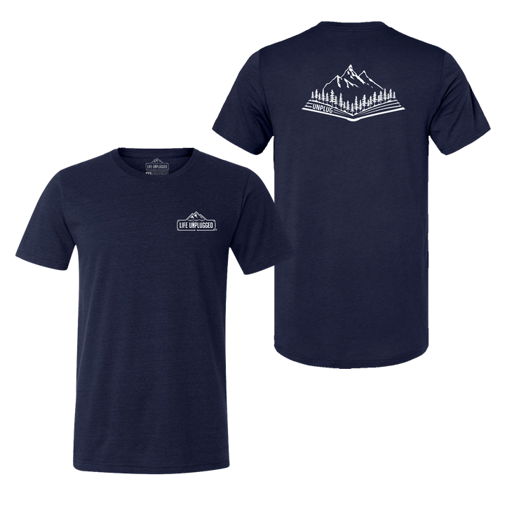 Open Book Mountain Scene Triblend T-Shirt