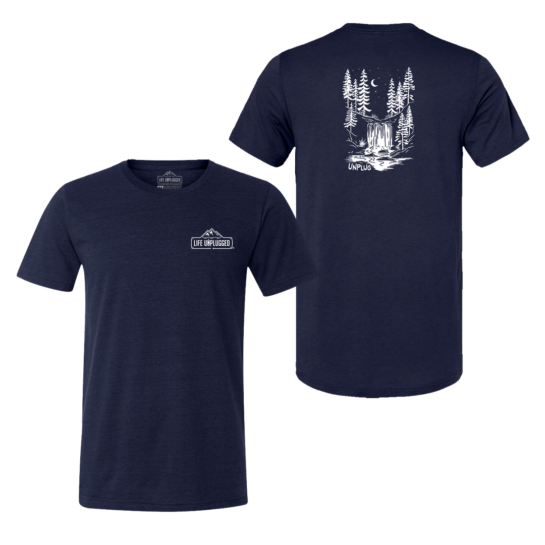 WATERFALL UNDER THE STARS Triblend T-Shirt