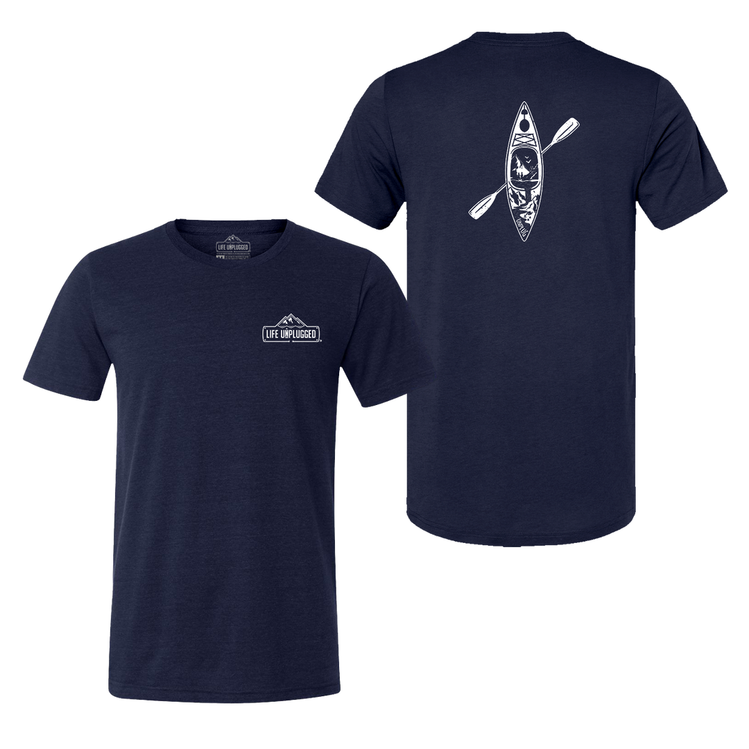 Kayak Mountain Scene Triblend T-Shirt