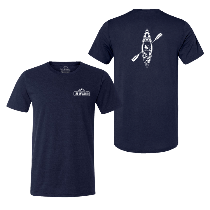 Kayak Mountain Scene Triblend T-Shirt