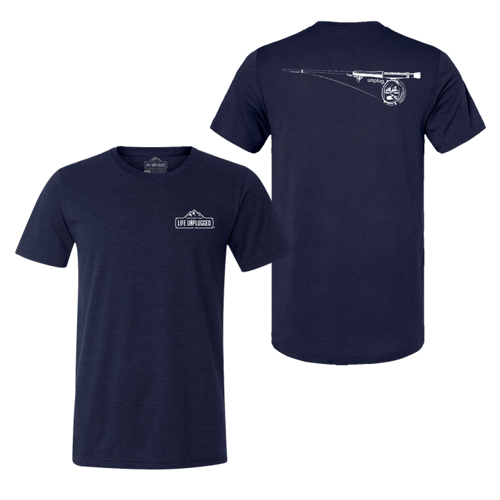 Fly Fishing Mountain Scene Triblend T-Shirt
