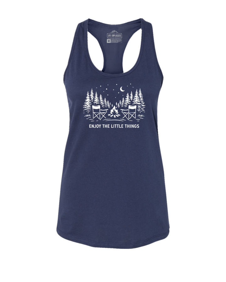 Enjoy The Little Things Campfire scene Women's Racerback Tank Top