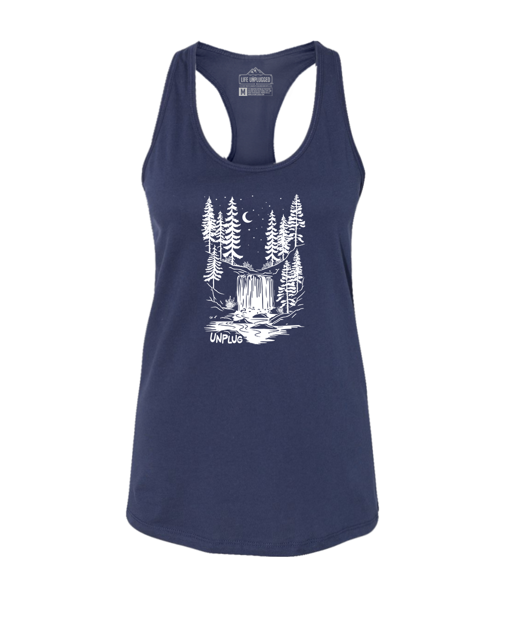 WATERFALL UNDER THE STARS Women's Racerback Tank Top
