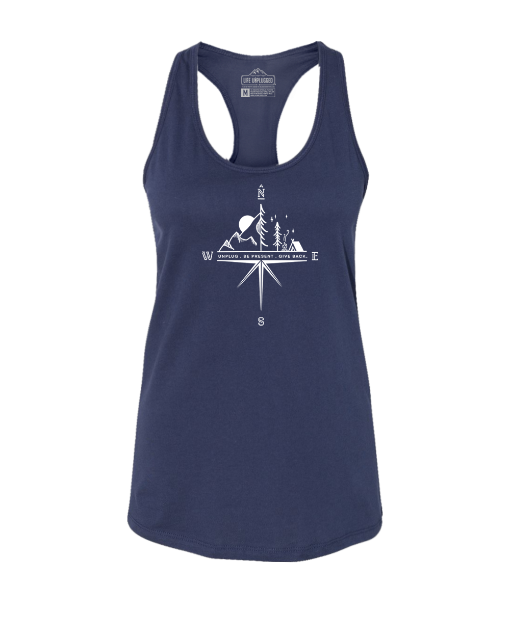Compass Mountain Scene Women's Racerback Tank Top