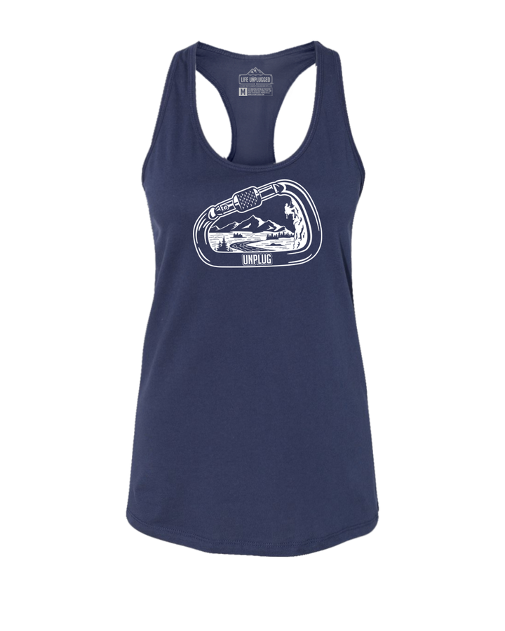 Rock Climbing Mountain Scene Women's Racerback Tank Top