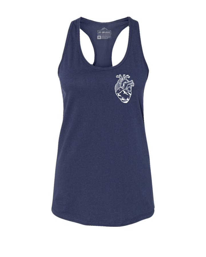 Anatomical Heart (Left Chest) Women's Racerback Tank Top