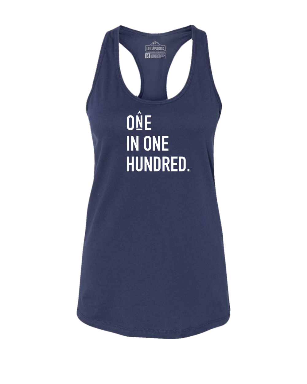 One in One Hundred Stacked Women's Racerback Tank Top