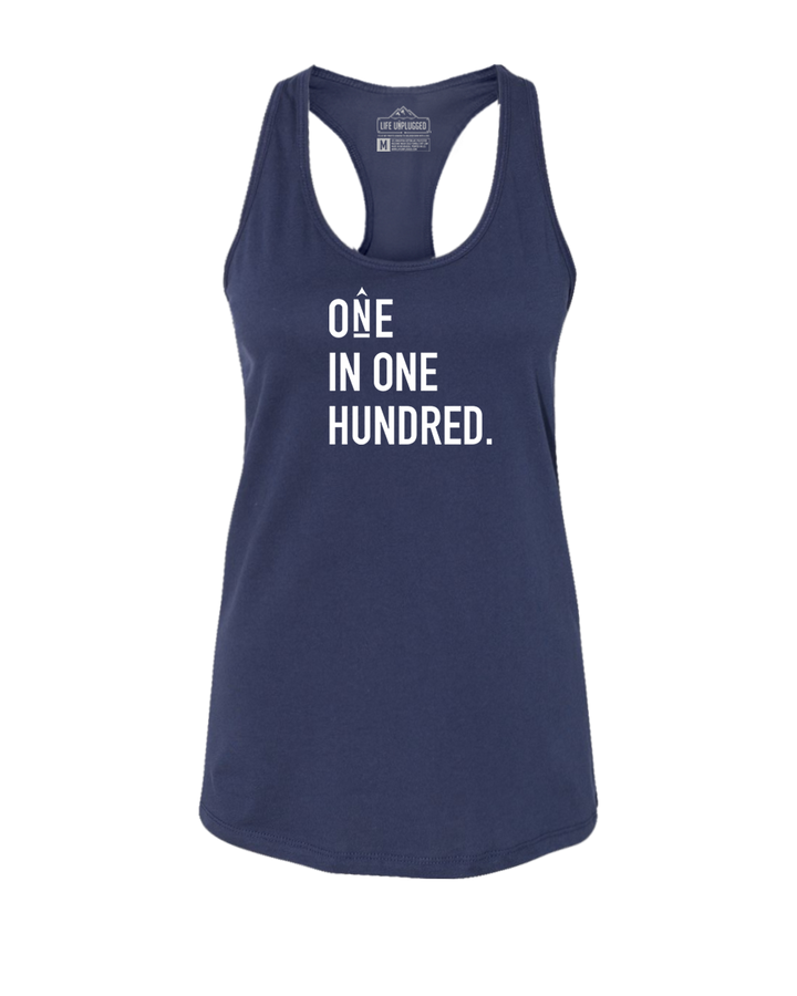 One in One Hundred Stacked Women's Racerback Tank Top