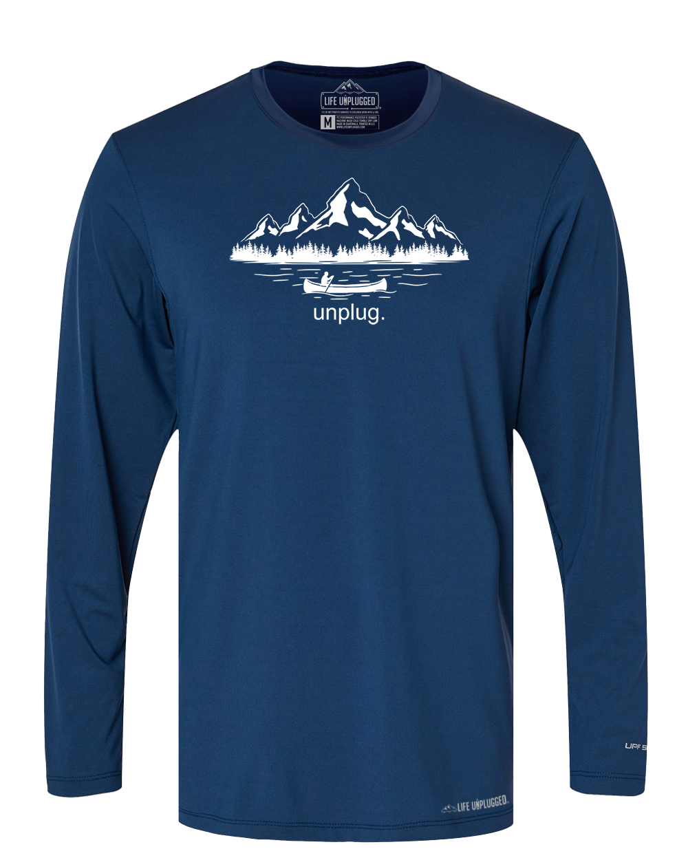 Canoeing in the Mountains Poly/Spandex High Performance Long Sleeve with UPF 50+