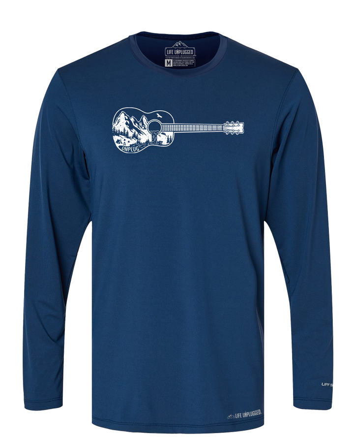 Guitar Mountain Scene Poly/Spandex High Performance Long Sleeve with UPF 50+ - Life Unplugged