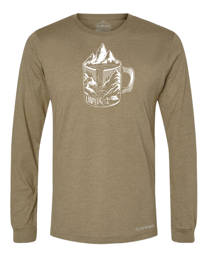 Coffee Mountain Scene Premium Polyblend Long Sleeve T-Shirt