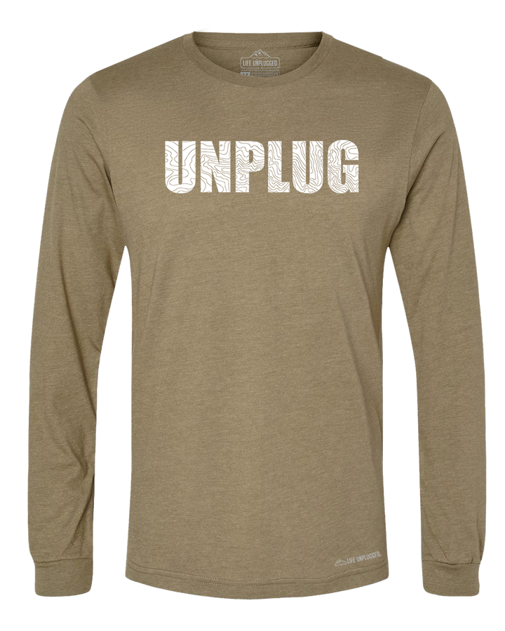 Unplug Topo Map Premium Polyblend Long Sleeve T-Shirt - Life Unplugged