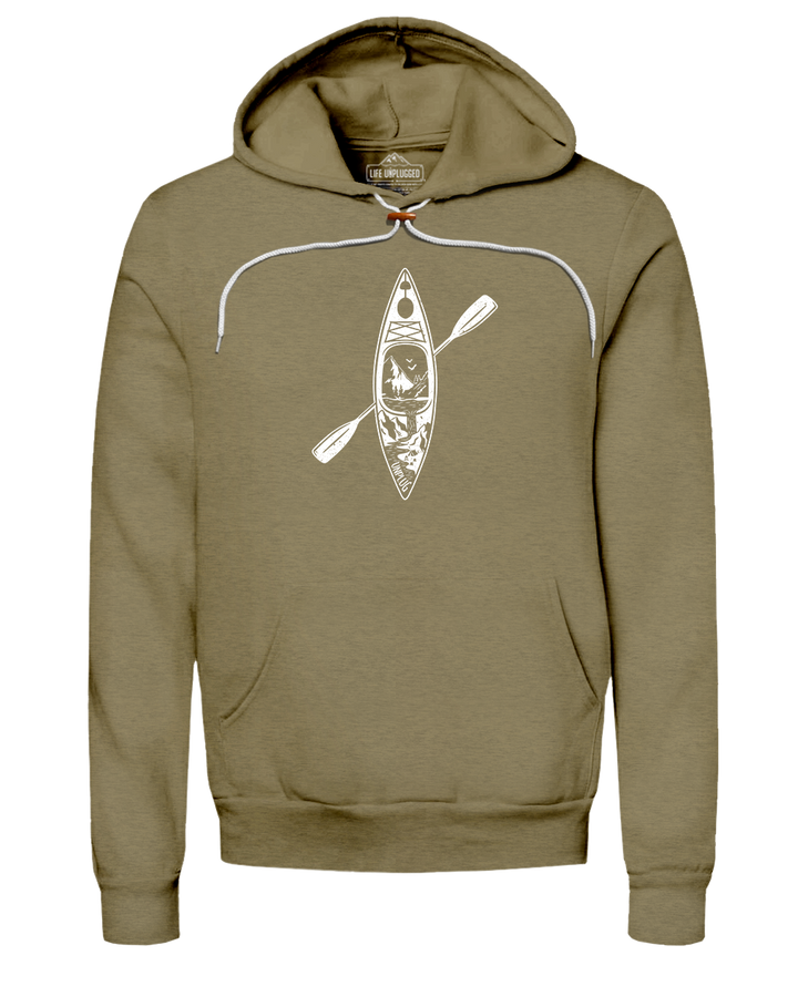 Kayak Mountain Scene Super Soft Hoodie