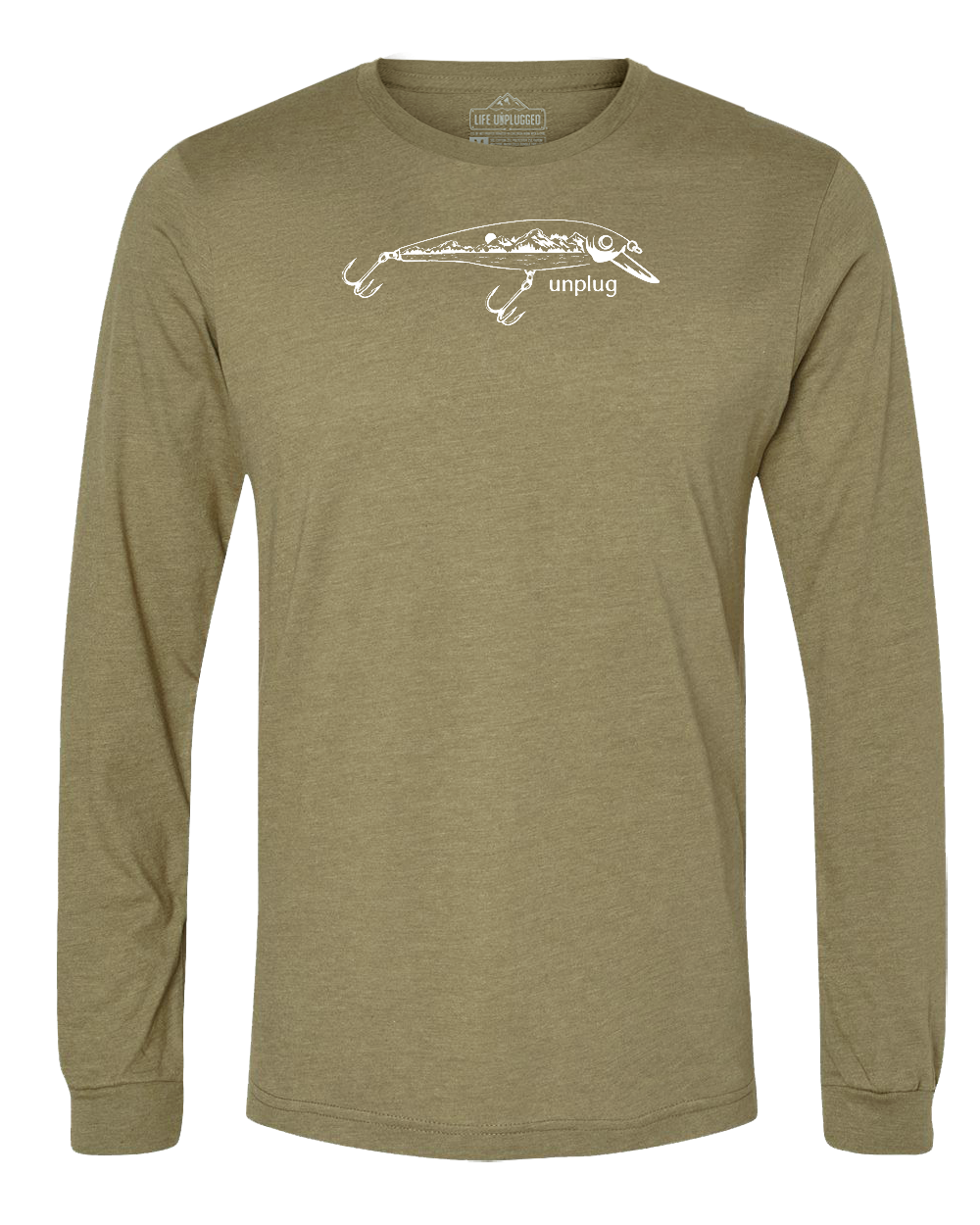 Fishing Lure Mountain Scene Long Sleeve T-Shirt