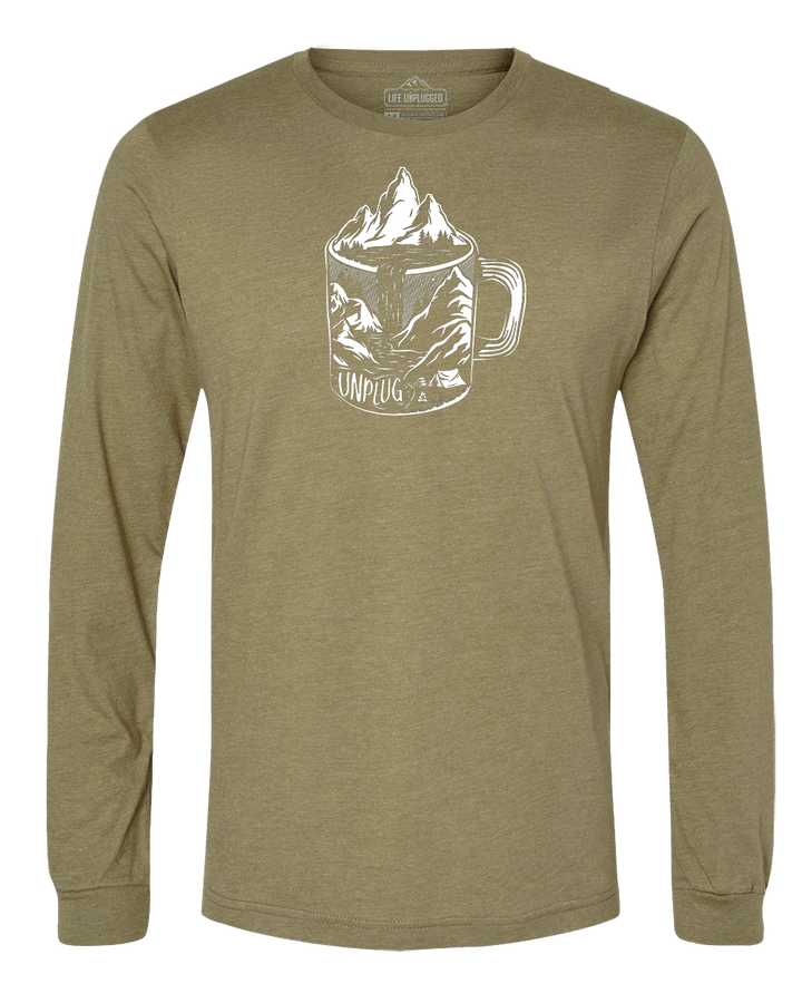 Coffee Mountain Scene Long Sleeve T-Shirt