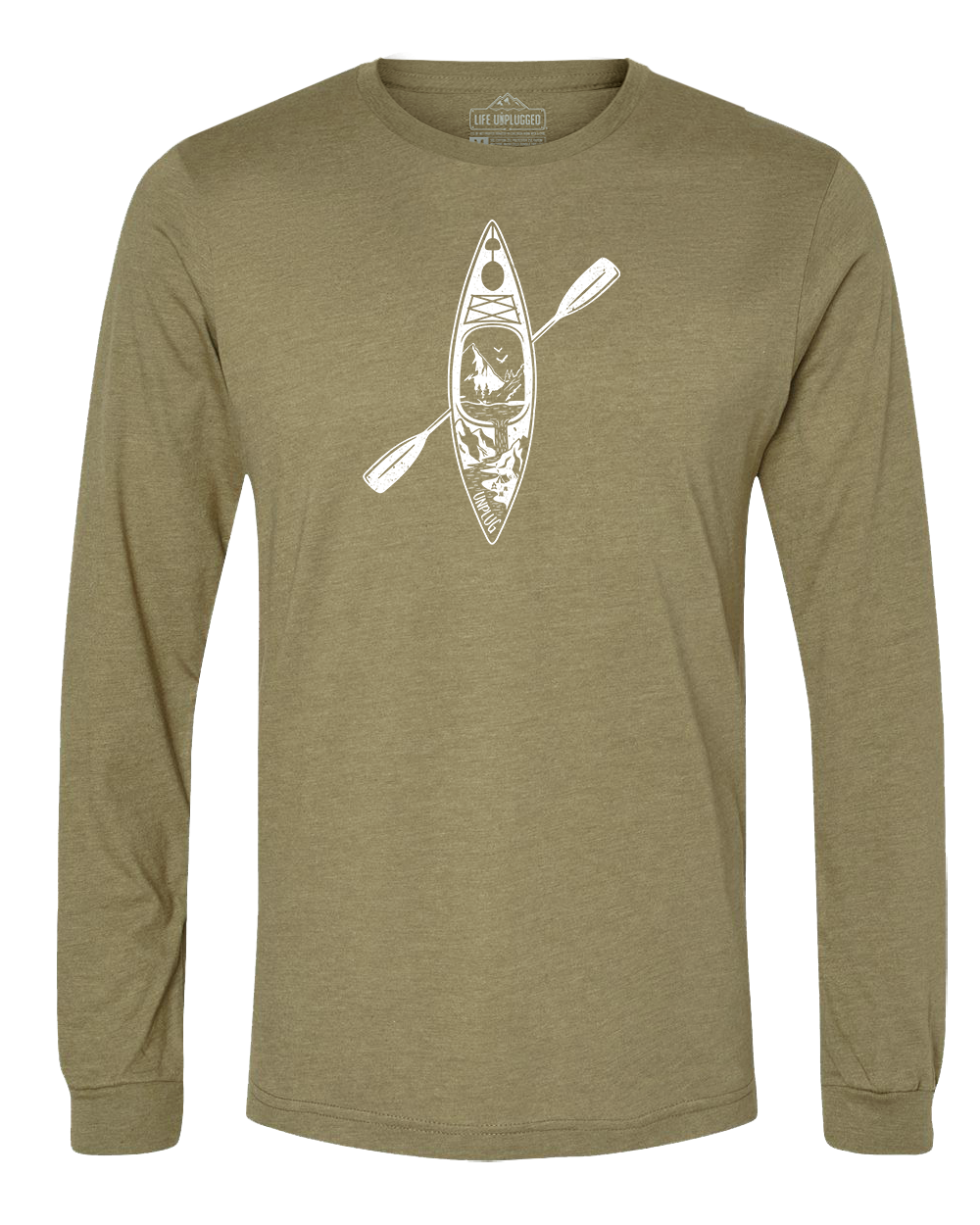 Kayak Mountain Scene Long Sleeve T-Shirt