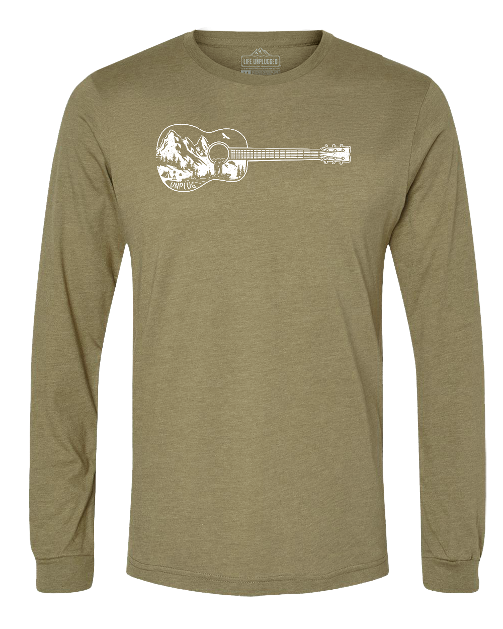 Guitar Mountain Scene Long Sleeve T-Shirt