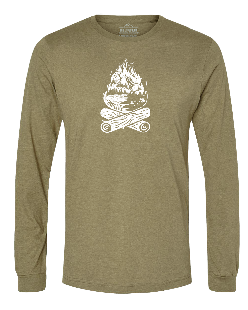 Campfire Mountain scene Long Sleeve T-Shirt