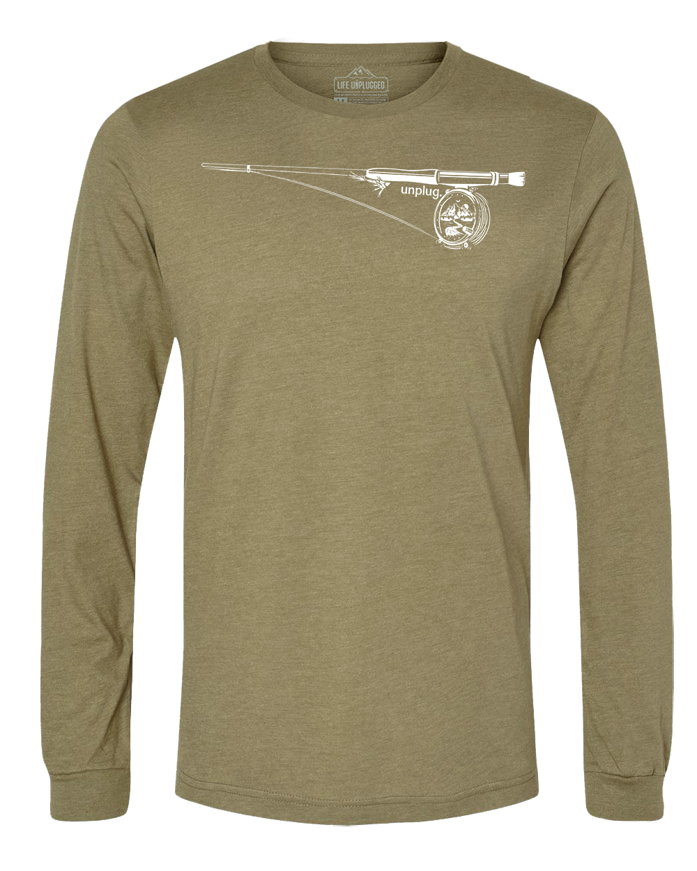 Fly Fishing Mountain Scene Long Sleeve T-Shirt