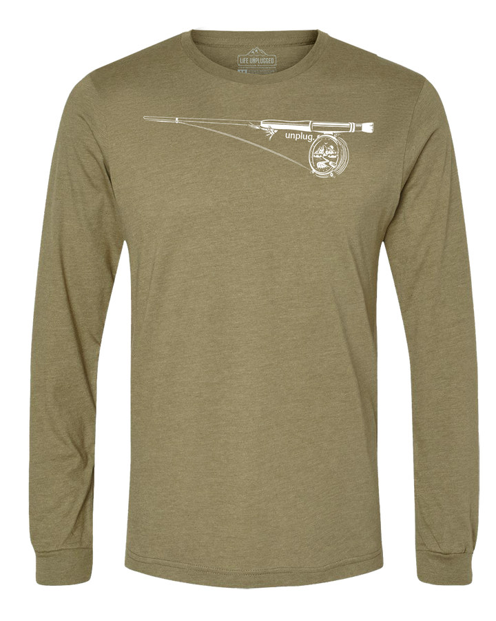 Fly Fishing Mountain Scene Long Sleeve T-Shirt