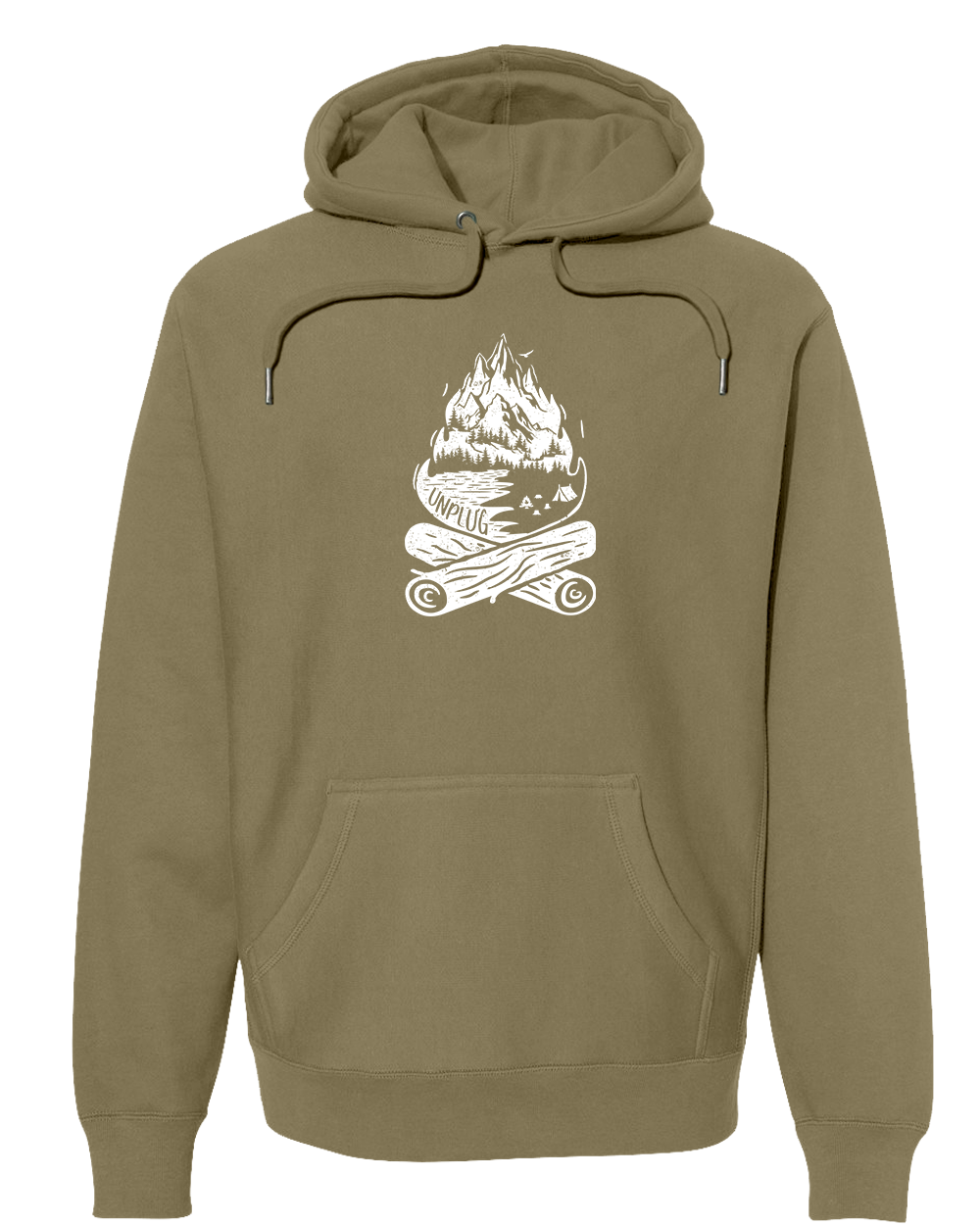 CAMPFIRE MOUNTAIN SCENE Super Heavyweight Hoodie
