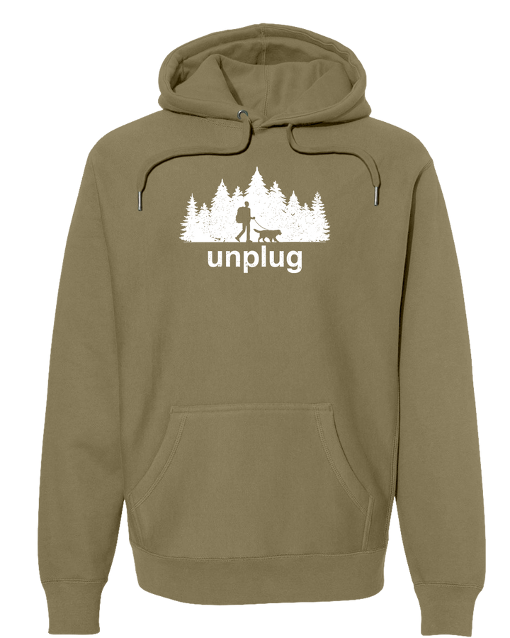 DOG WALKS IN THE WOODS Super Heavyweight Hoodie