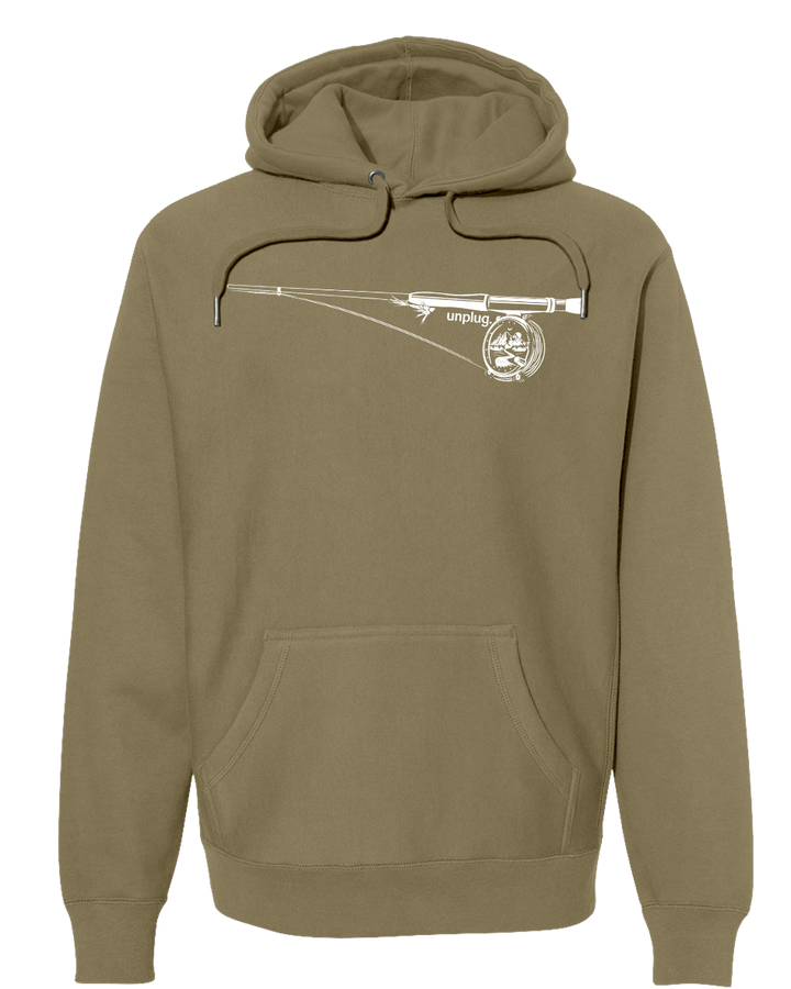 FLY FISHING MOUNTAIN SCENE Super Heavyweight Hoodie
