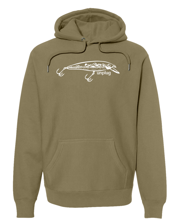 FISHING LURE MOUNTAIN SCENE Super Heavyweight Hoodie