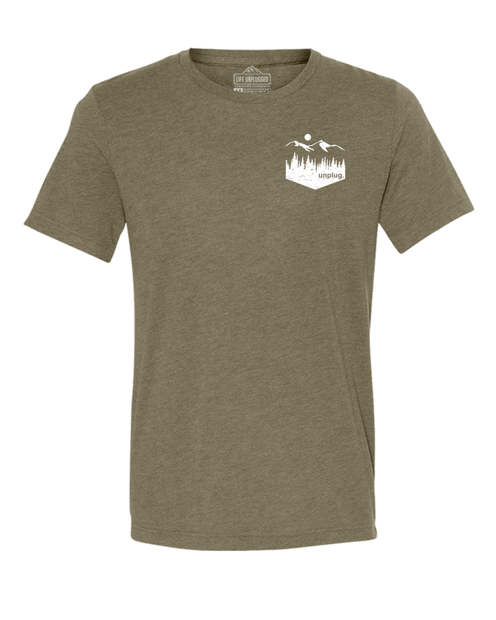 Unplug Mountain Left Chest Pocket Triblend T-Shirt