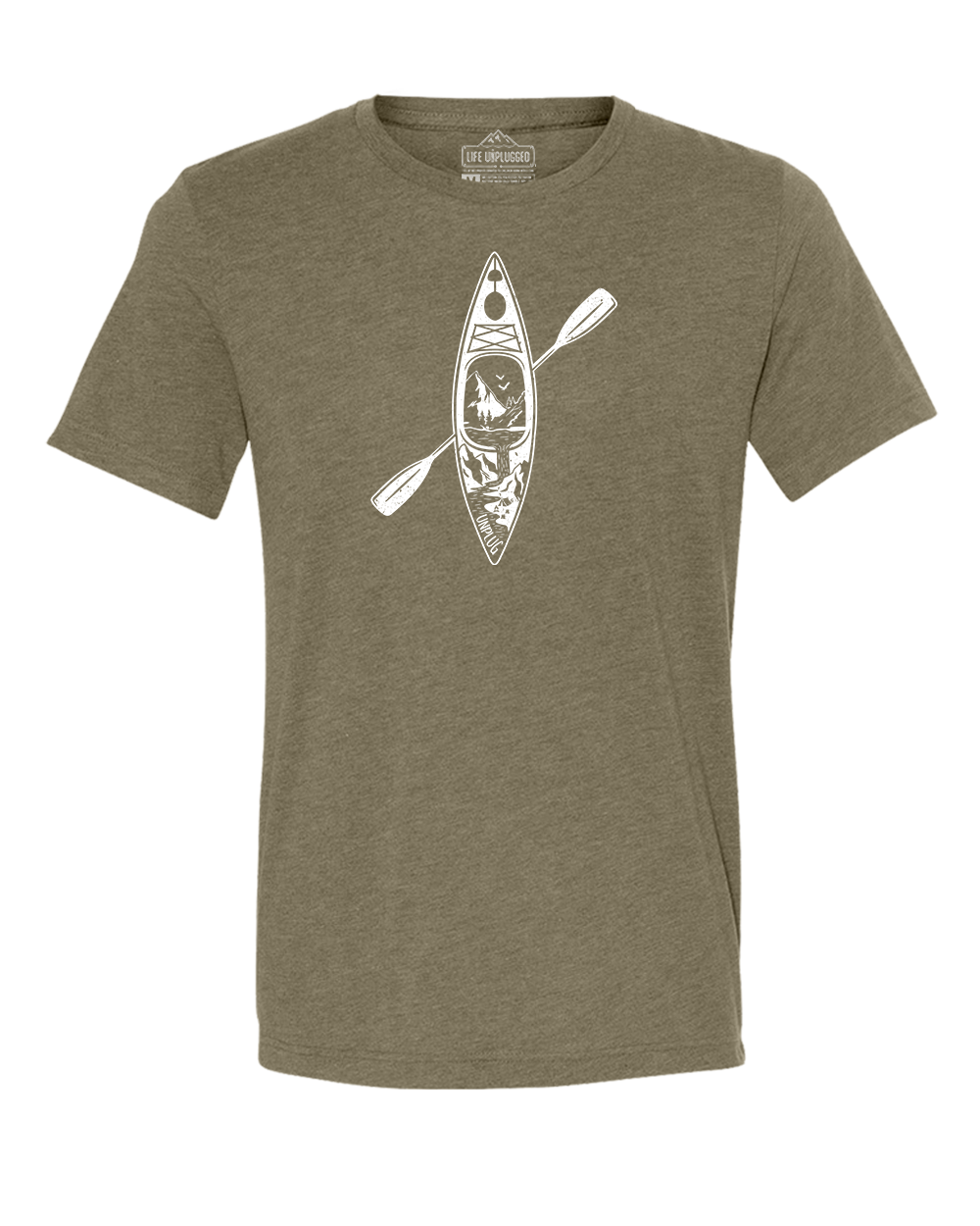 Kayak Mountain Scene Triblend T-Shirt